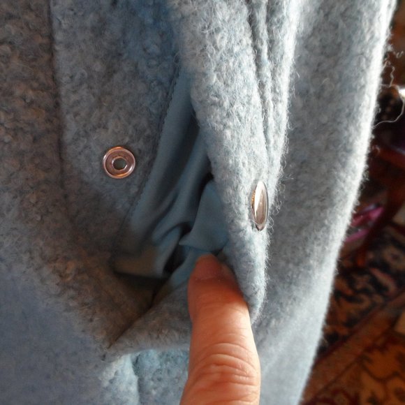New Ann Taylor Sky Blue Wool Blend Pea Coat Size PL - Picture 8 of 16